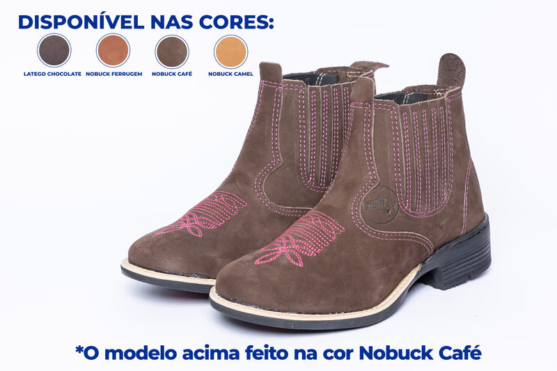 Bota Texana Feminina com Bico Redondo – Conforto e Estilo Country com um Toque Feminino